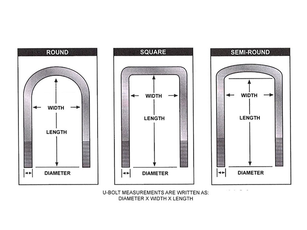Leaf Spring U-Bolt Kit | 1995 – 2024 Toyota Tacoma | 9/16 in. x 2-1/2 in. x 7 in