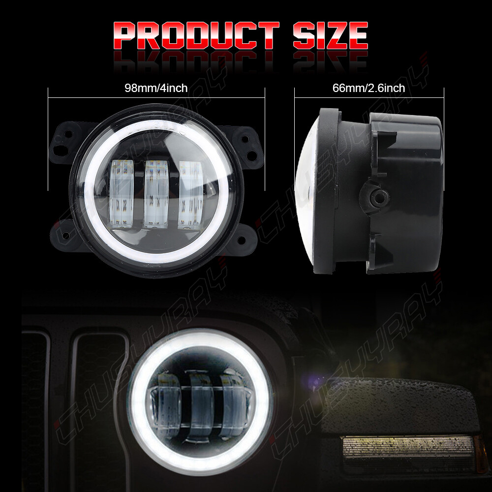 4inch Round LED Fog Lights Front Bumper For 1994-2001 Dodge RAM 1500 2500 3500