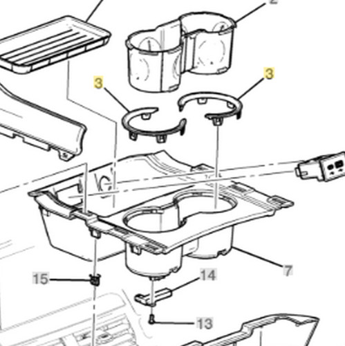 PLATES, FRONT FLOOR CONSOLE CUP HOLDER OPENING TRIM GALVANO SILVER CHEVROLET GMC