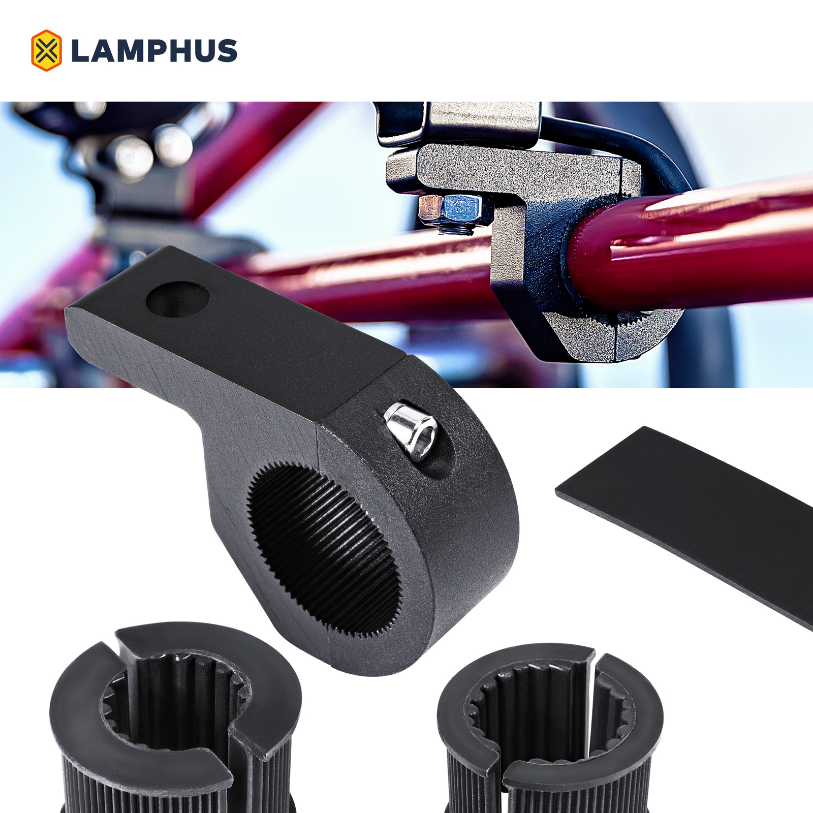 1pc Horizontal 0.75/1/1.25″ ATV UTV Off-Road Light Bar Clamp Mount Bracket Kit