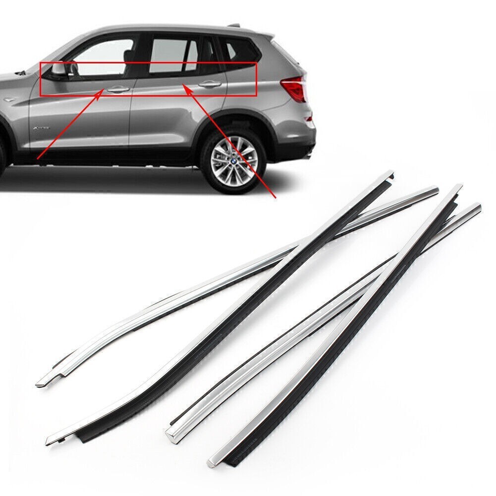 For BMW X3 2011-2017 16 15 4x Rubber Weatherstrip Window Moulding Trim Seal Belt