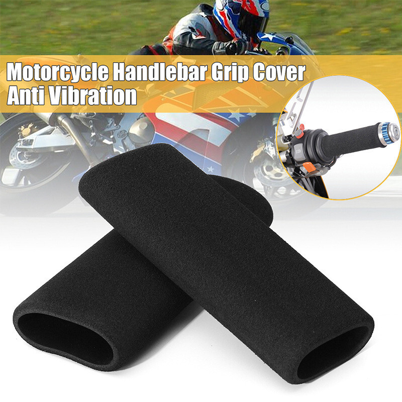 1 Pair Motorcycle Wrap Around Hand Grip Covers Anti Vibration Comfort Soft Touch