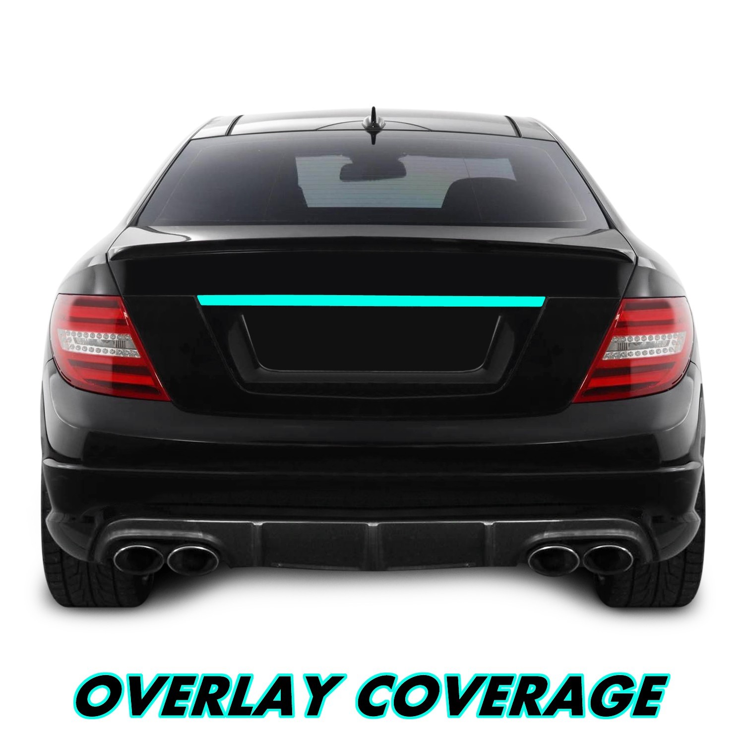 Chrome Delete Blackout Vinyl for 2008-14 Mercedes C Class Trunk Trim