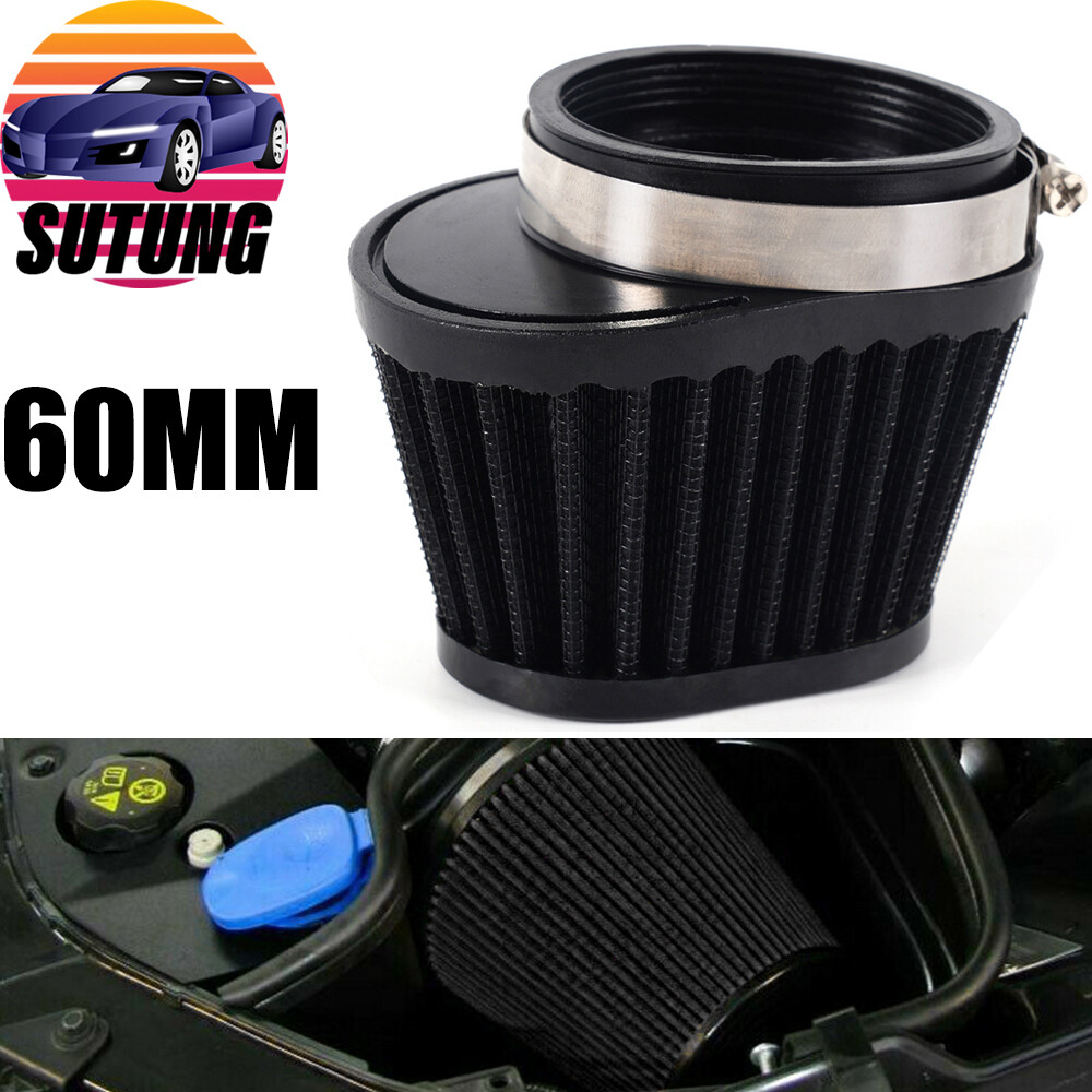 Universal Black 60MM 2.36in Motorcycle Air Intake Filter Cleaner Pod Replacement