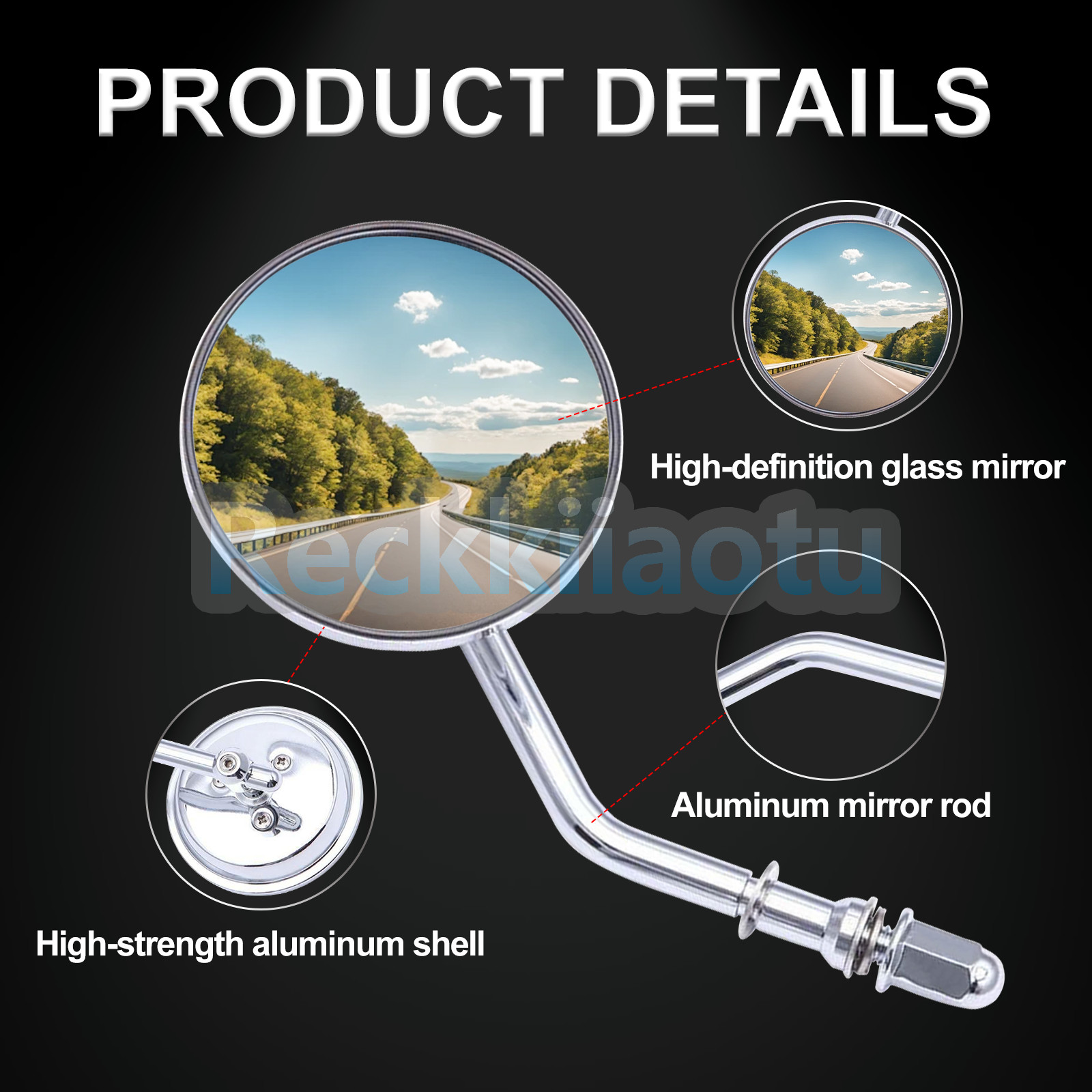 Chrome Round Motorcycle Rearview Mirrors For Harley Softail Dyna Bobber Chopper