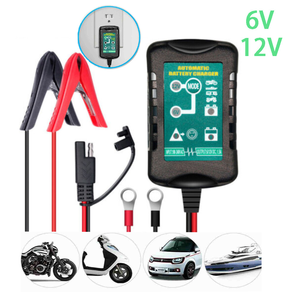 Automatic Battery Charger Maintainer Motorcycle Trickle Float For Tender 6V 12V
