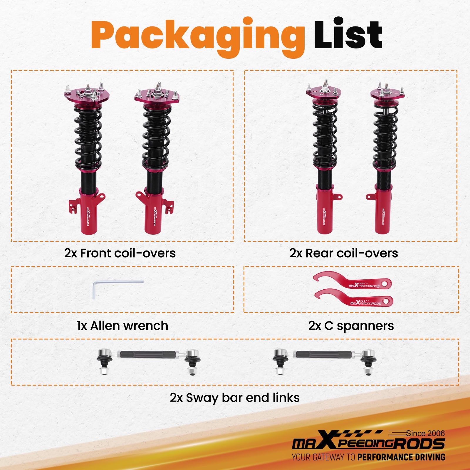MaXpeedingrods Adjustable Damper Coilovers Struts For TOYOTA CAMRY 2007-2011