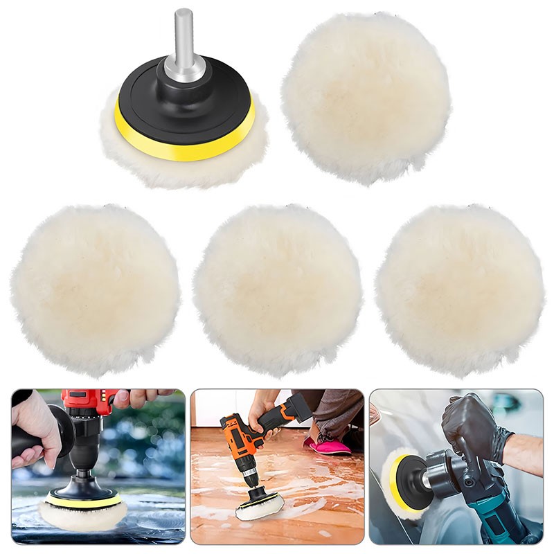 7PCS 3 Inch Car Buffing Pads Polishing for Drill Sponge Kit Waxing Foam Polisher