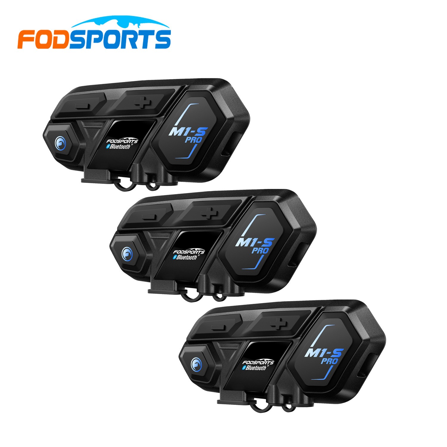3x Motorcycle Bluetooth Headset Helmet Intercom 10 Riders Communication M1-S Pro