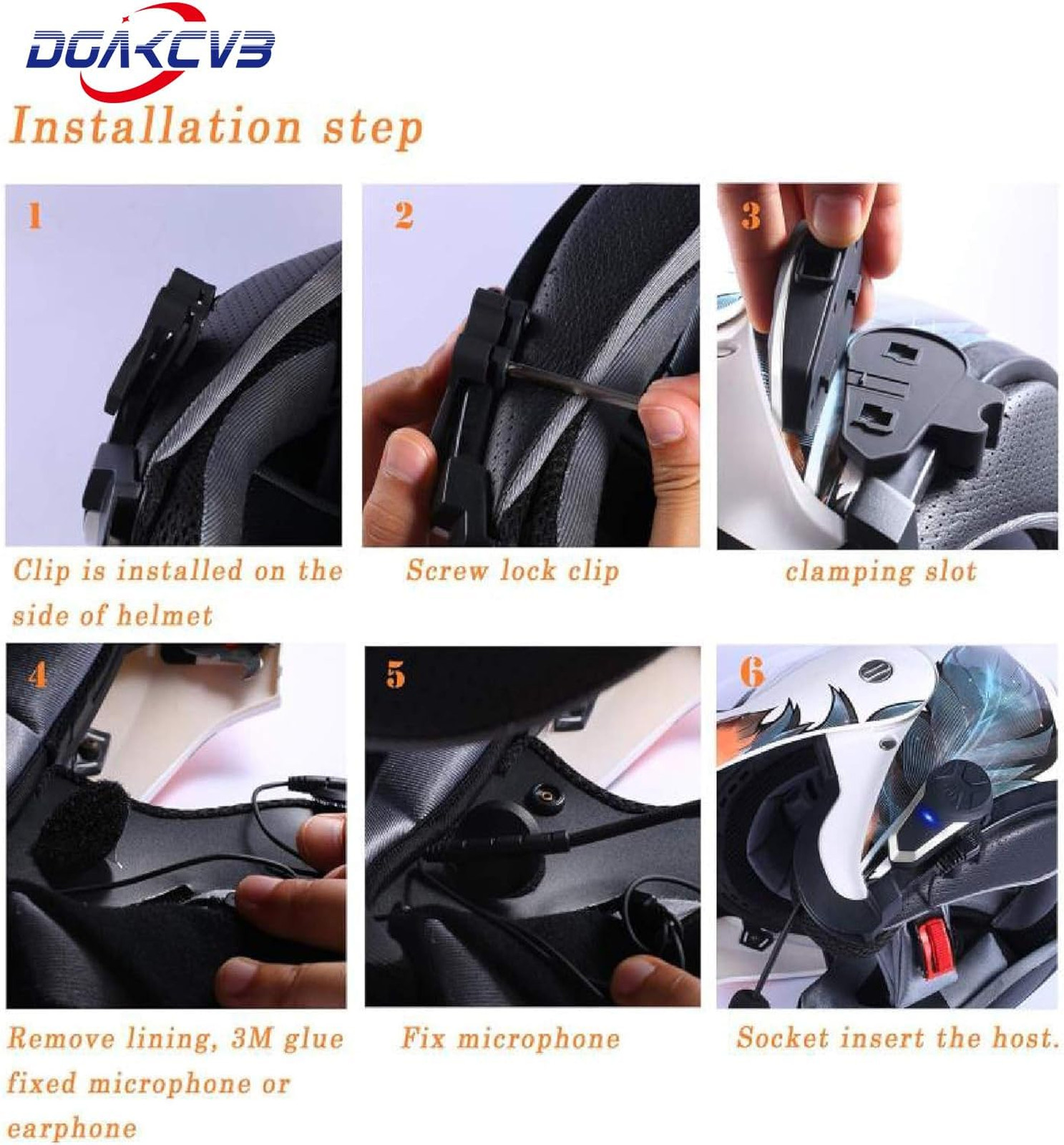Motorcycle Bluetooth Headset with Noise Reduction Bluetooth 5.0 Helmet Intercom