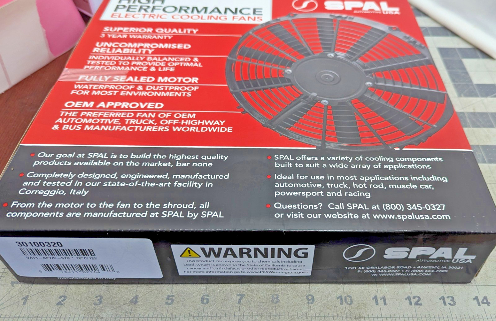 VA11-AP7/C-57S 10in Pusher Fan Curved Blade 797 CFM SPAL 30100320 Italy NEW