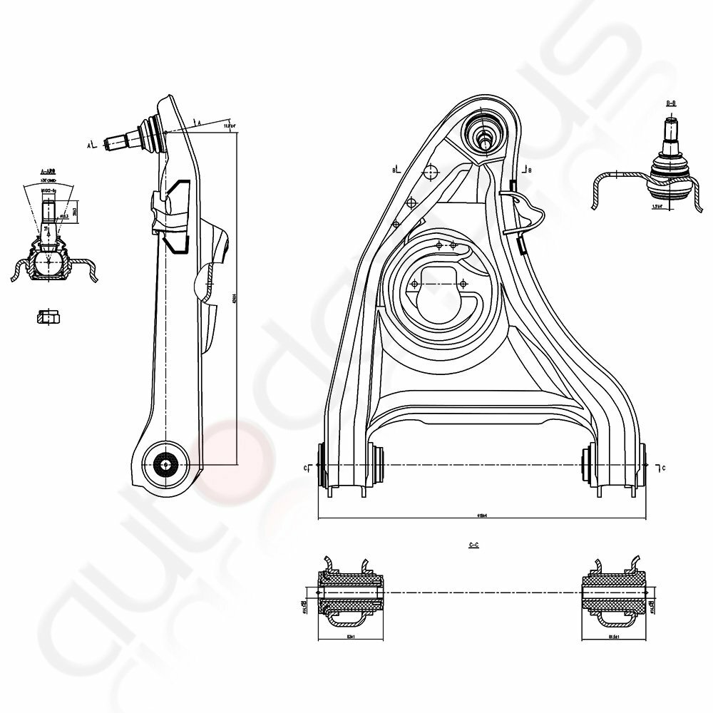 Front Upper Lower Control Arm Set for 1995-2002 MERCURY GRAND MARQUIS 4pc K80393