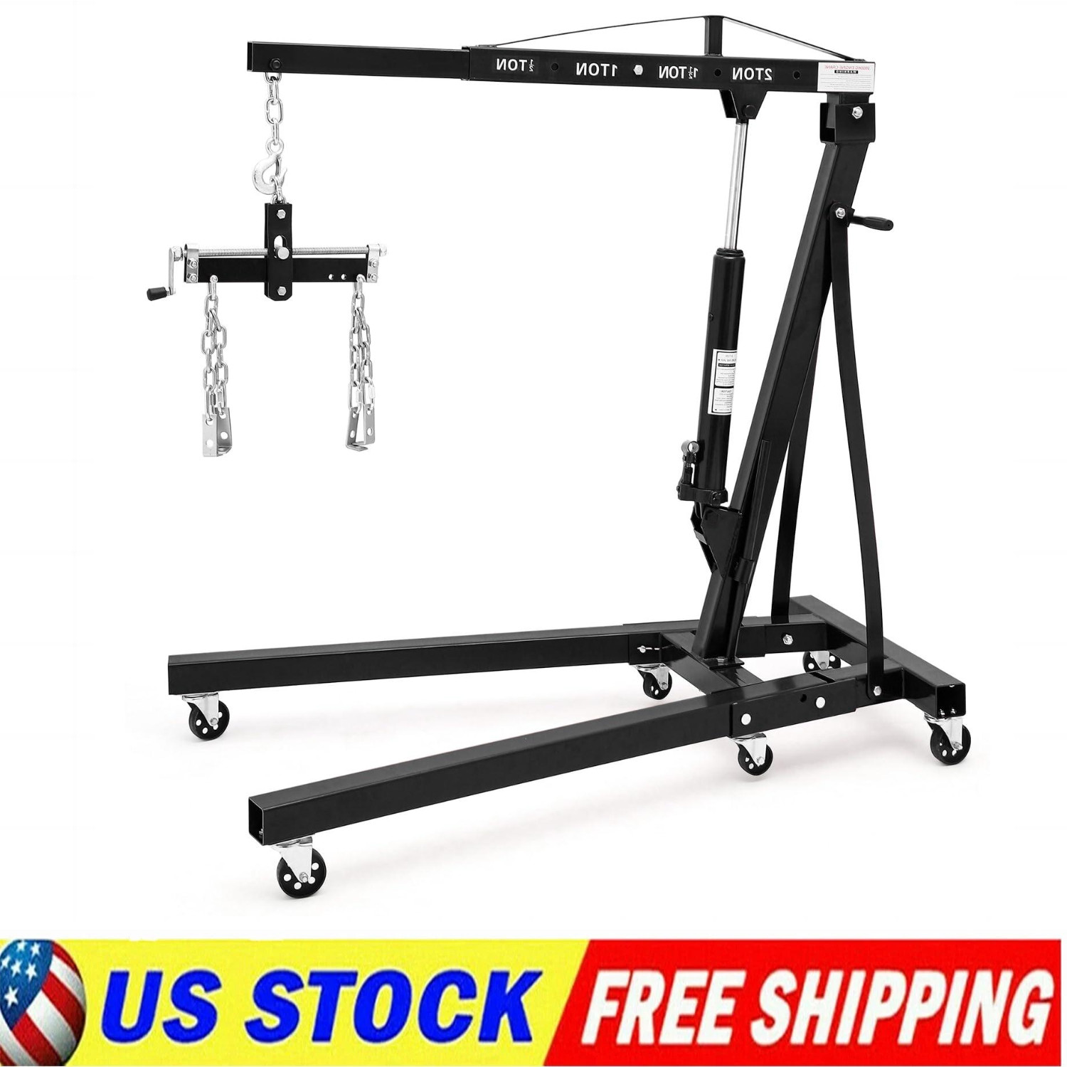 🚩2 Ton Steel Folding Engine Hoist with Lever Hydraulic Cherry Picker Engine Hoi