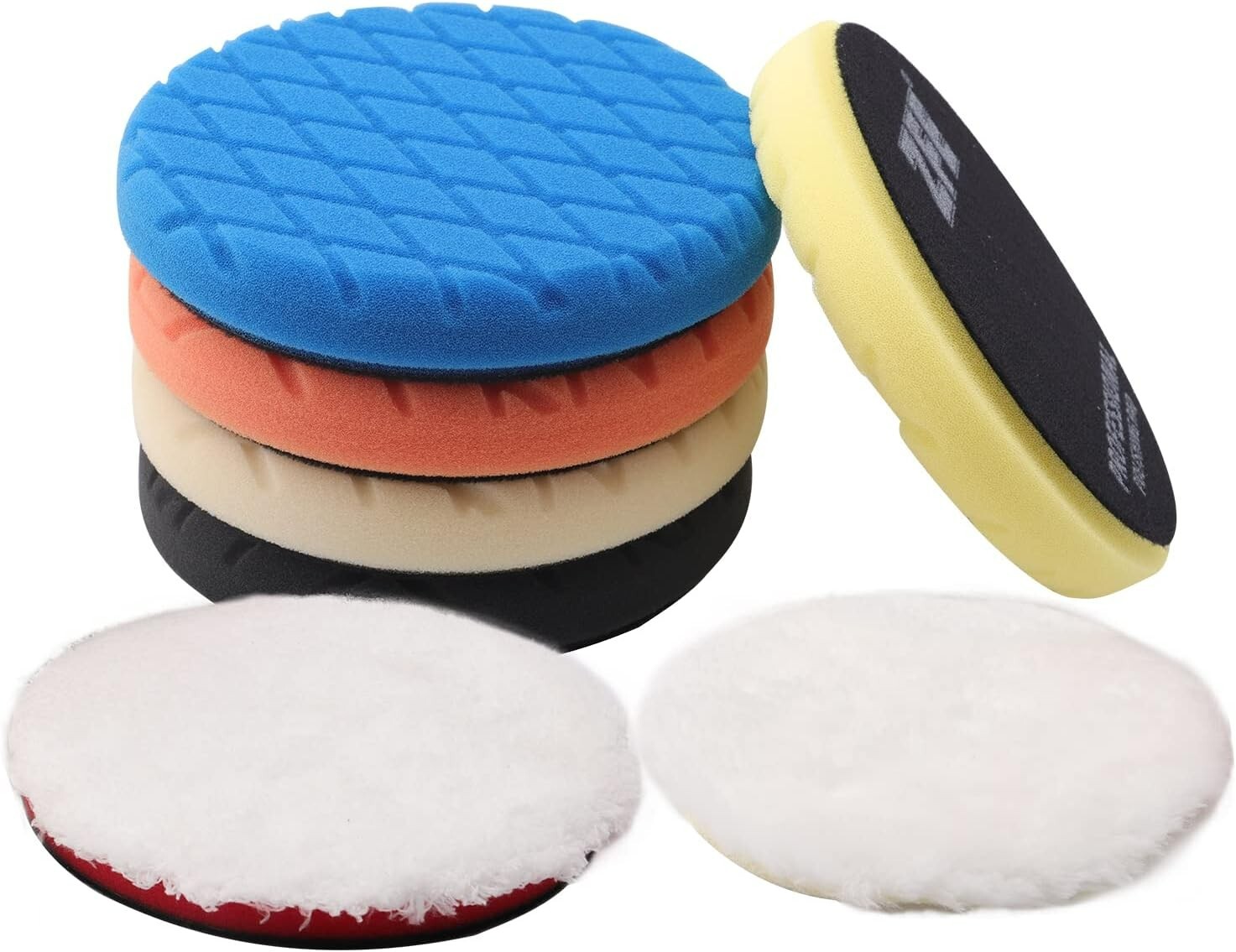 5 Inch Round Grid Sponge Buffing Foam Pads Polishing Kit for DA/RO Polisher