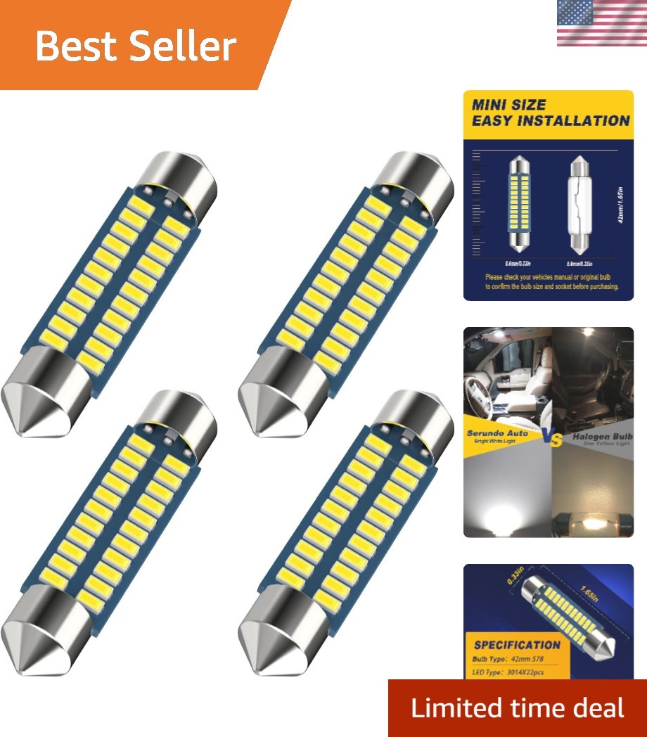 High-Performance 578 LED Festoon Bulb Set – 50,000 Hours Lifespan, 400 Lumens