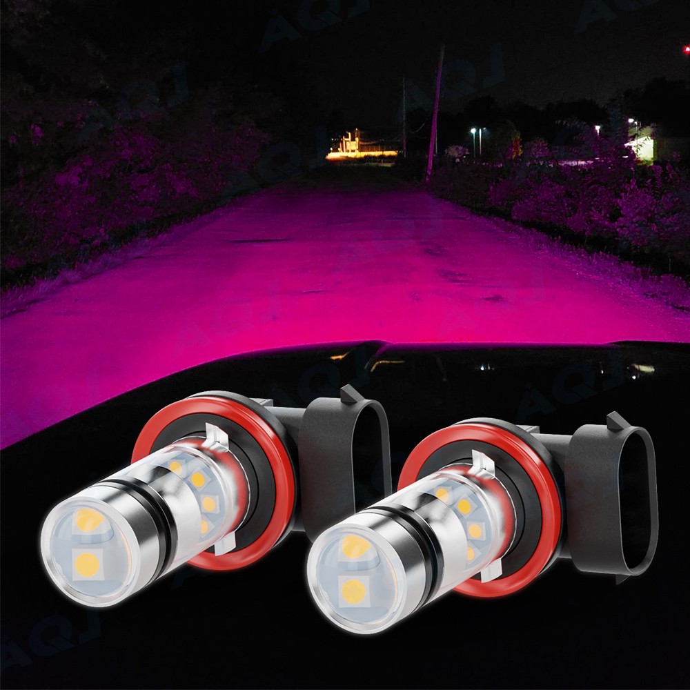 For Toyota Corolla 2009-2015 2016 – 2PC Pink Purple LED Fog Light Lamp Bulbs Kit
