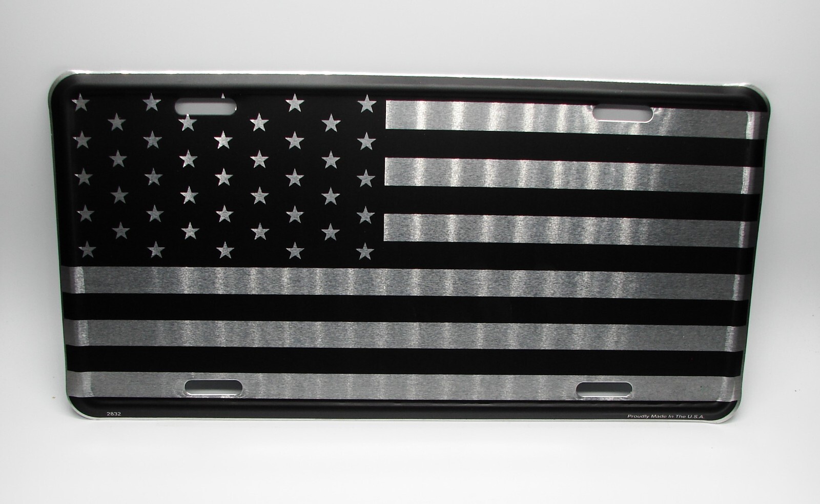 AMERICAN TACTICAL FLAG 3D EMBOSSED BRUSHED METAL CAR NOVELTY LICENSE PLATE TAG