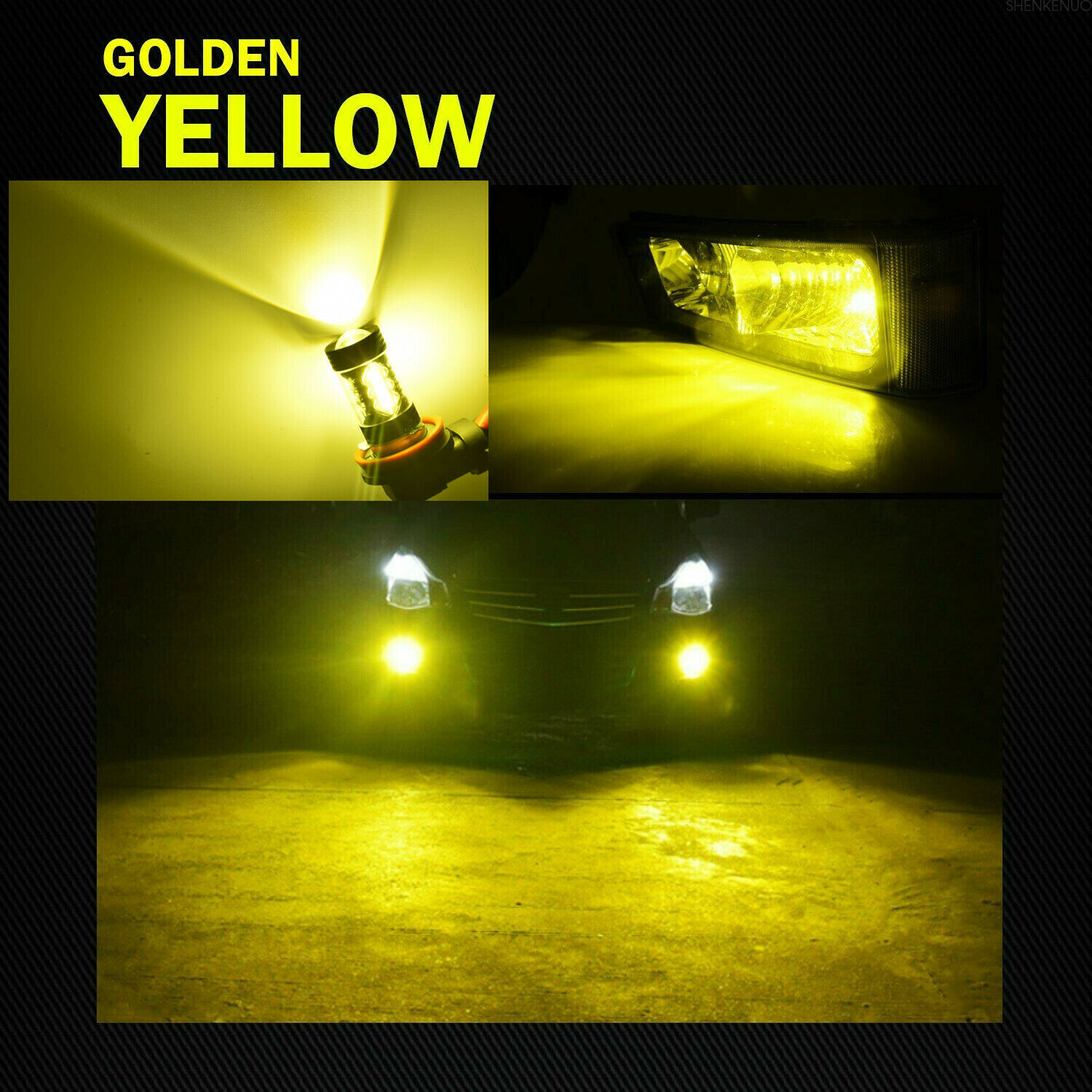 FOR GMC Terrain2010 – 2015 – 2x H11 LED Fog Light Driving Bulbs DRL Gold Yellow