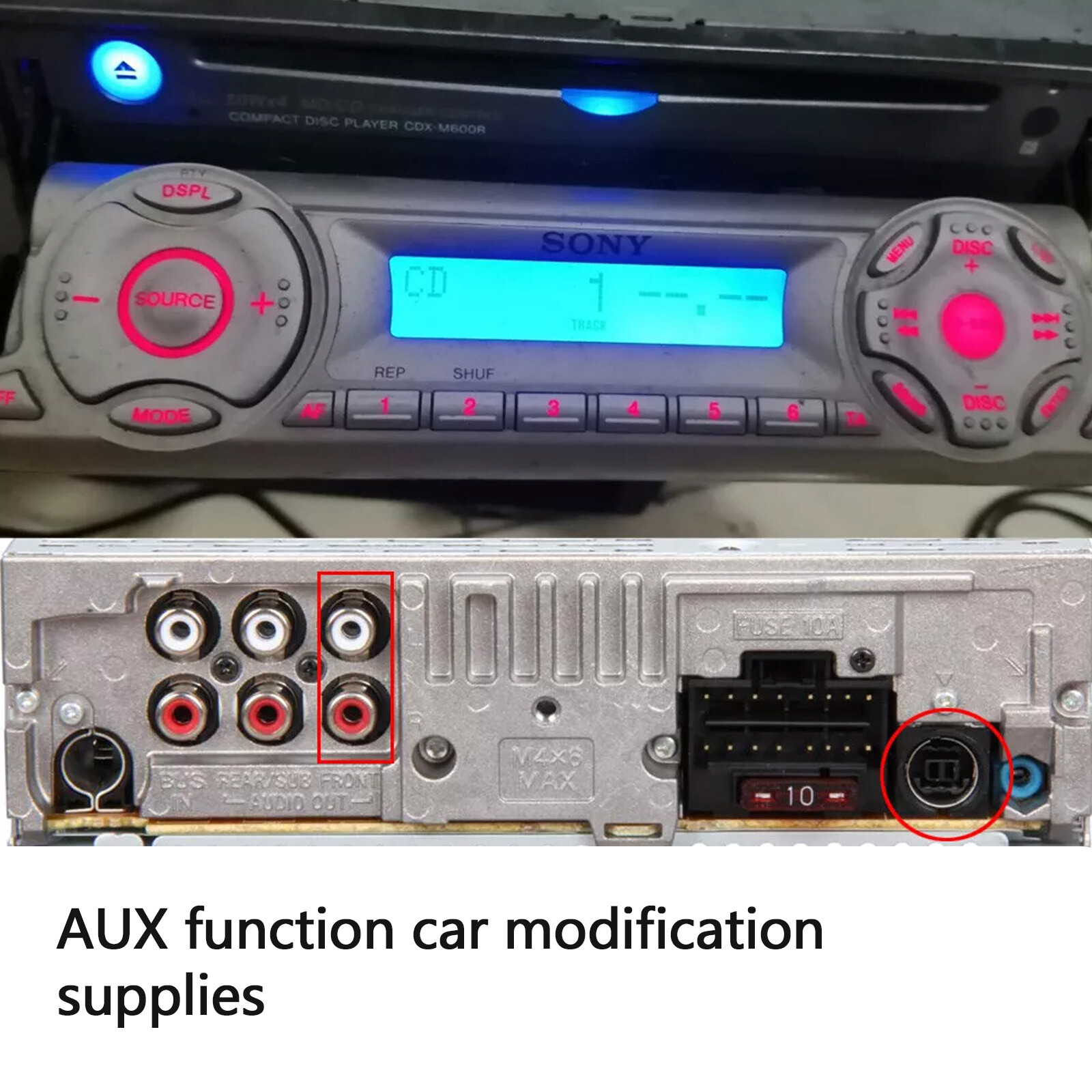 Car Bluetooth 5.0 AUX Audio Adapter for Sony CDX-M770 CDX-M800 CDX-M850MP