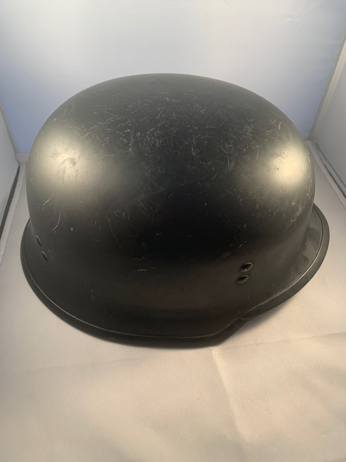 Fly Motorcycle Helmet 9mm Model Large Sz German US Army Style Black W Liner DOT