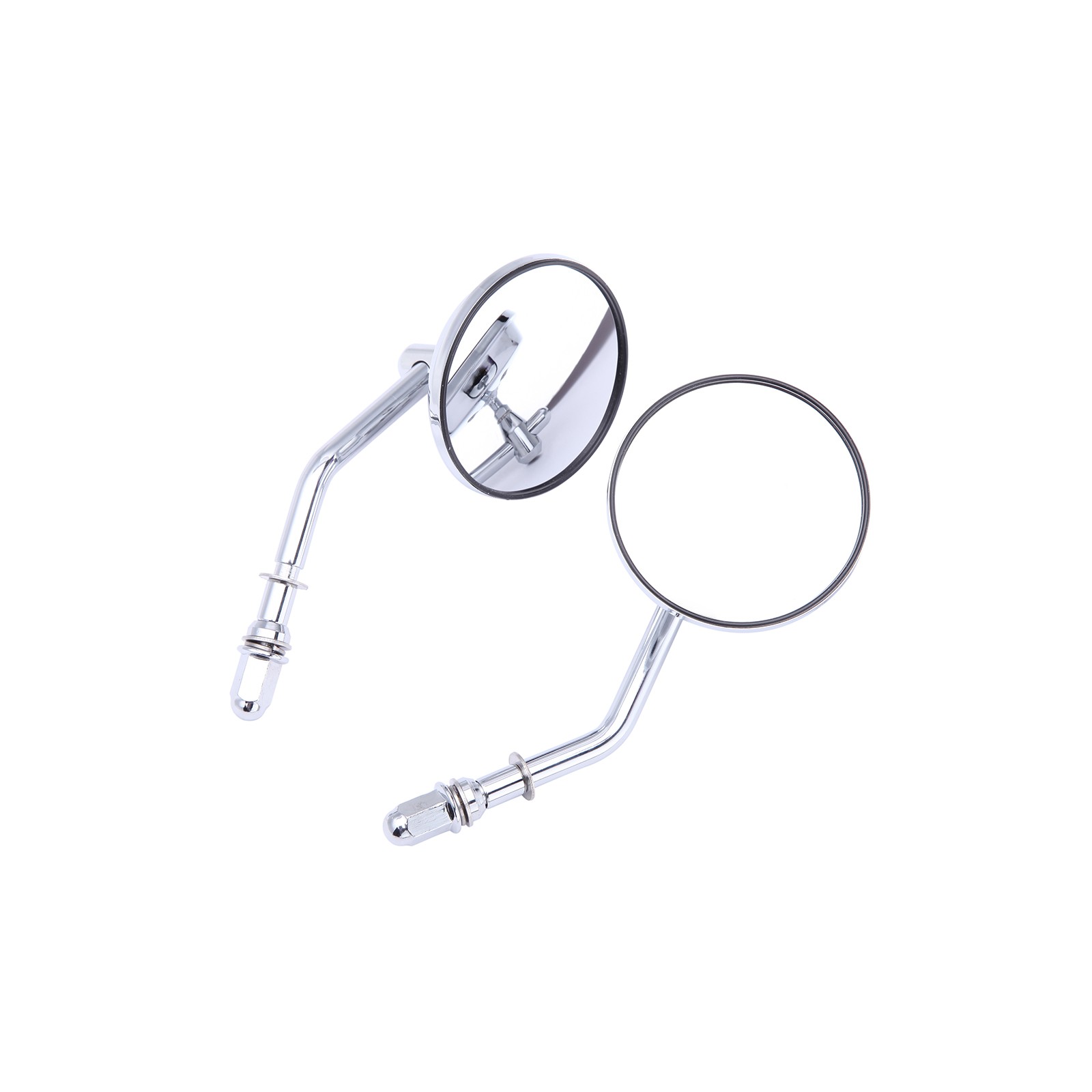 Chrome Round Motorcycle Rearview Mirrors For Harley Softail Deluxe Dyna Custom