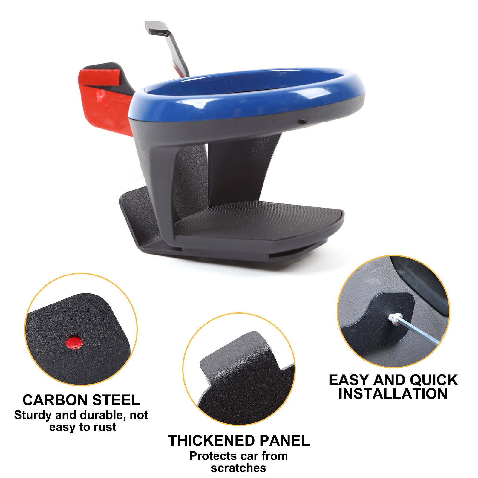 Right Air Vent Cup Holder Carbon Steel + ABS Blue Ring For Toyota Celica 1999-05
