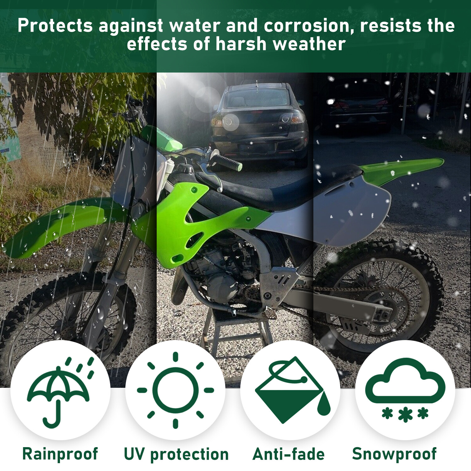7PCS Green ABS Restyle Plastic Kit For KAWASAKI KX125 KX250 1999 2000 2001 2002