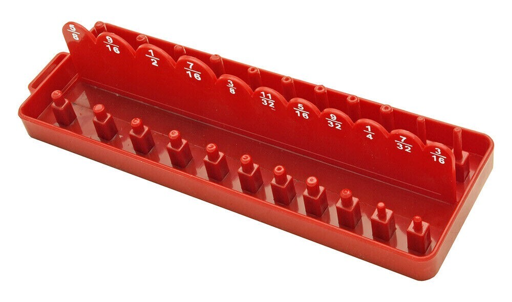1/4″-Dr. 22-Socket Tray Holder Organizer Rack Rail Storage SAE 3/16 in ~ 5/8 in