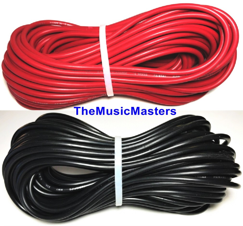 18 Gauge 50′ ft each Red Black Auto PRIMARY WIRE 12V Auto Wiring Car Power Cable