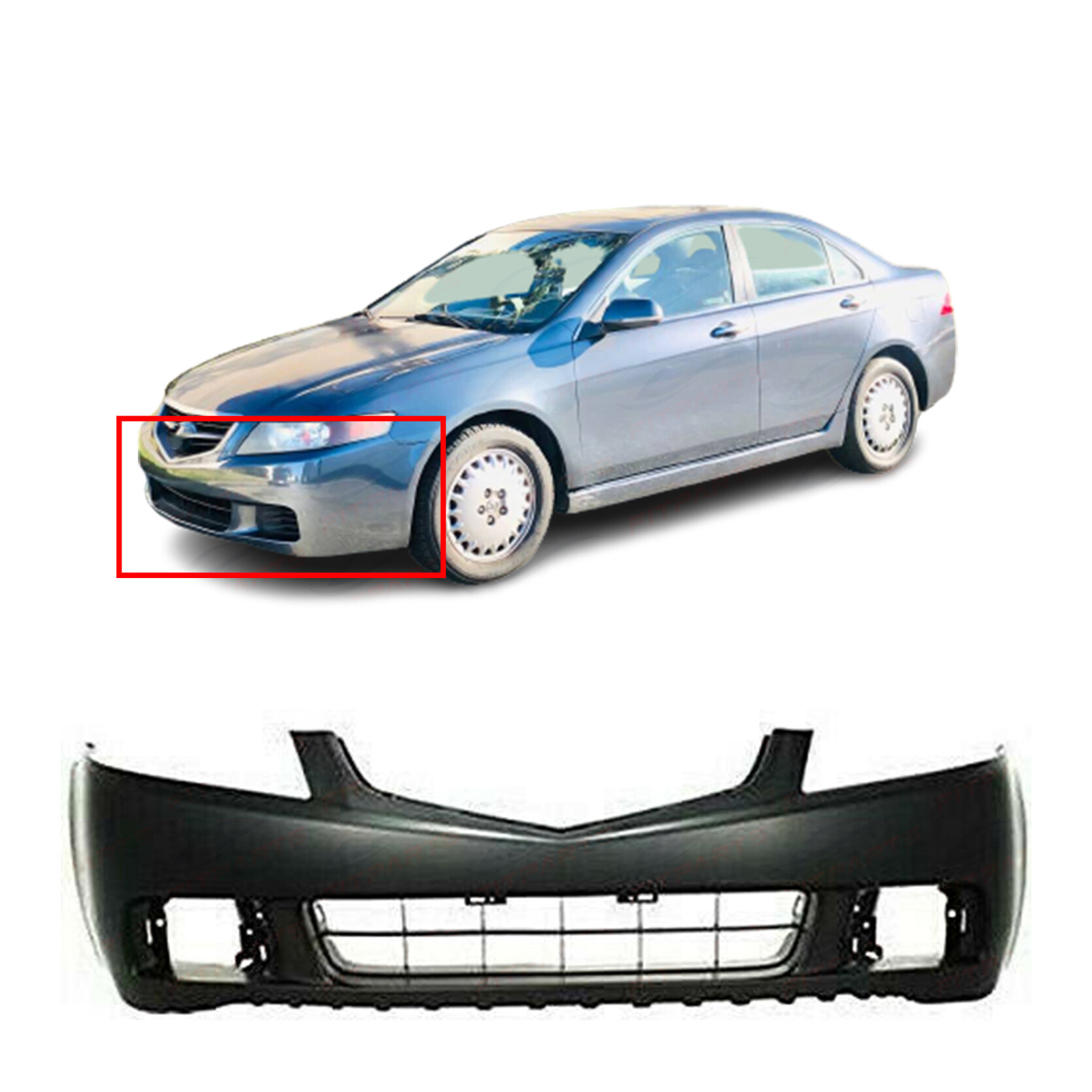 Primed Front Bumper Cover Replacement Fascia for 2004 2005 Acura TSX AC1000145