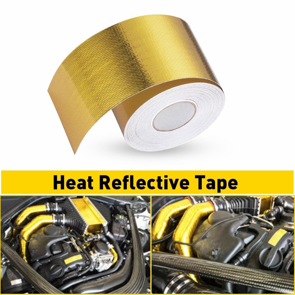 2″ 33FT Gold Intake Heat Reflective Tape Wrap Self-adhesive High Temperature PU