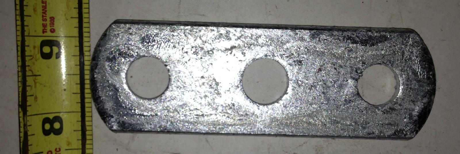 Trailer spring shackle plate 1.5in x 4 3/8in with 1/2″ hole Galvanized P9