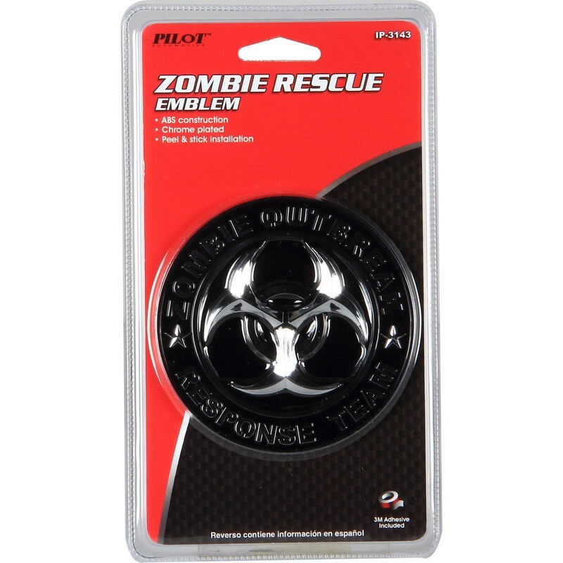 Emblem Badge Decal Sticker Zombie Outbreak Response Team 4″ ABS Plastic 3D