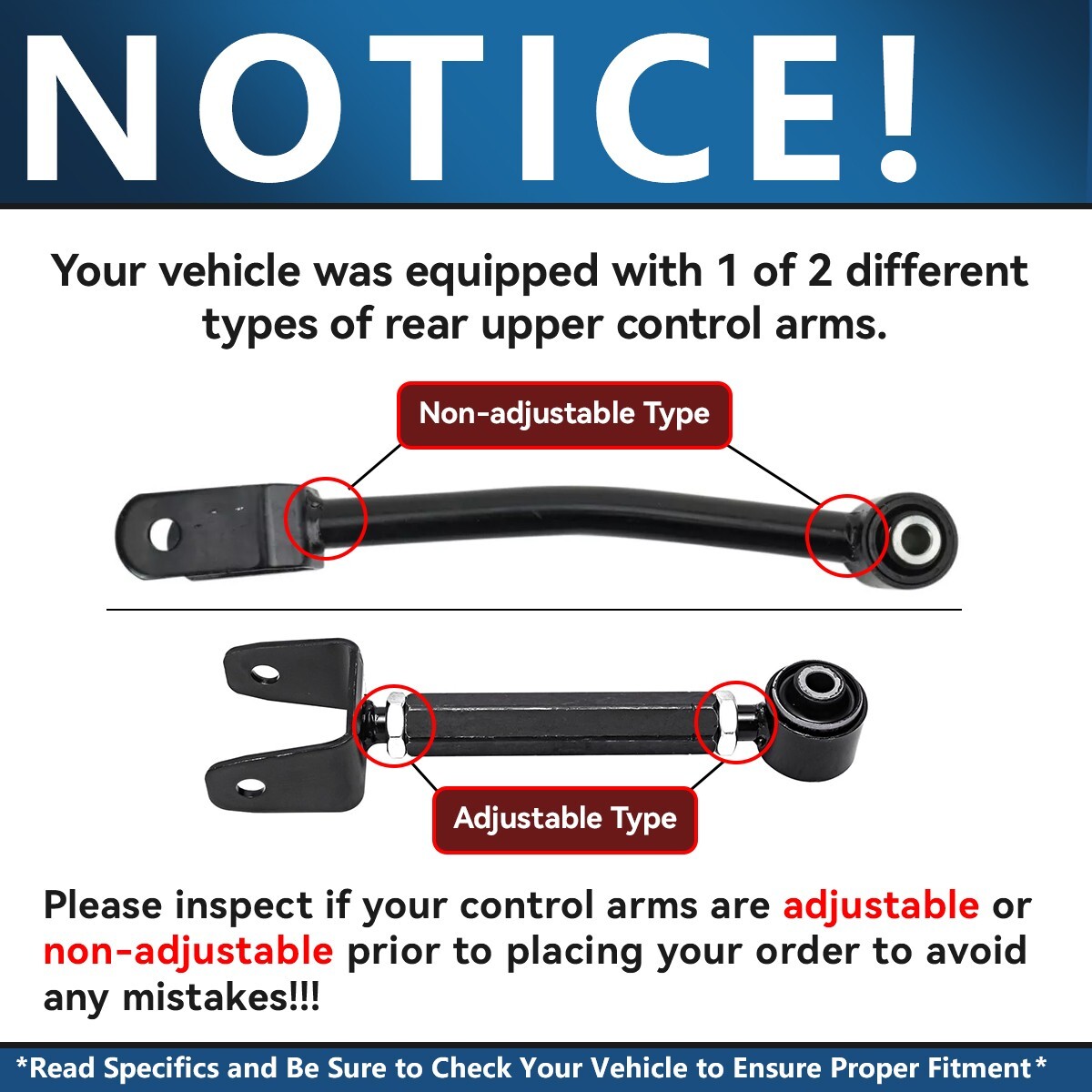 Rear Upper Adjustable Control Arm for 2011-14 Dodge Avenger Journey Chrysler 200
