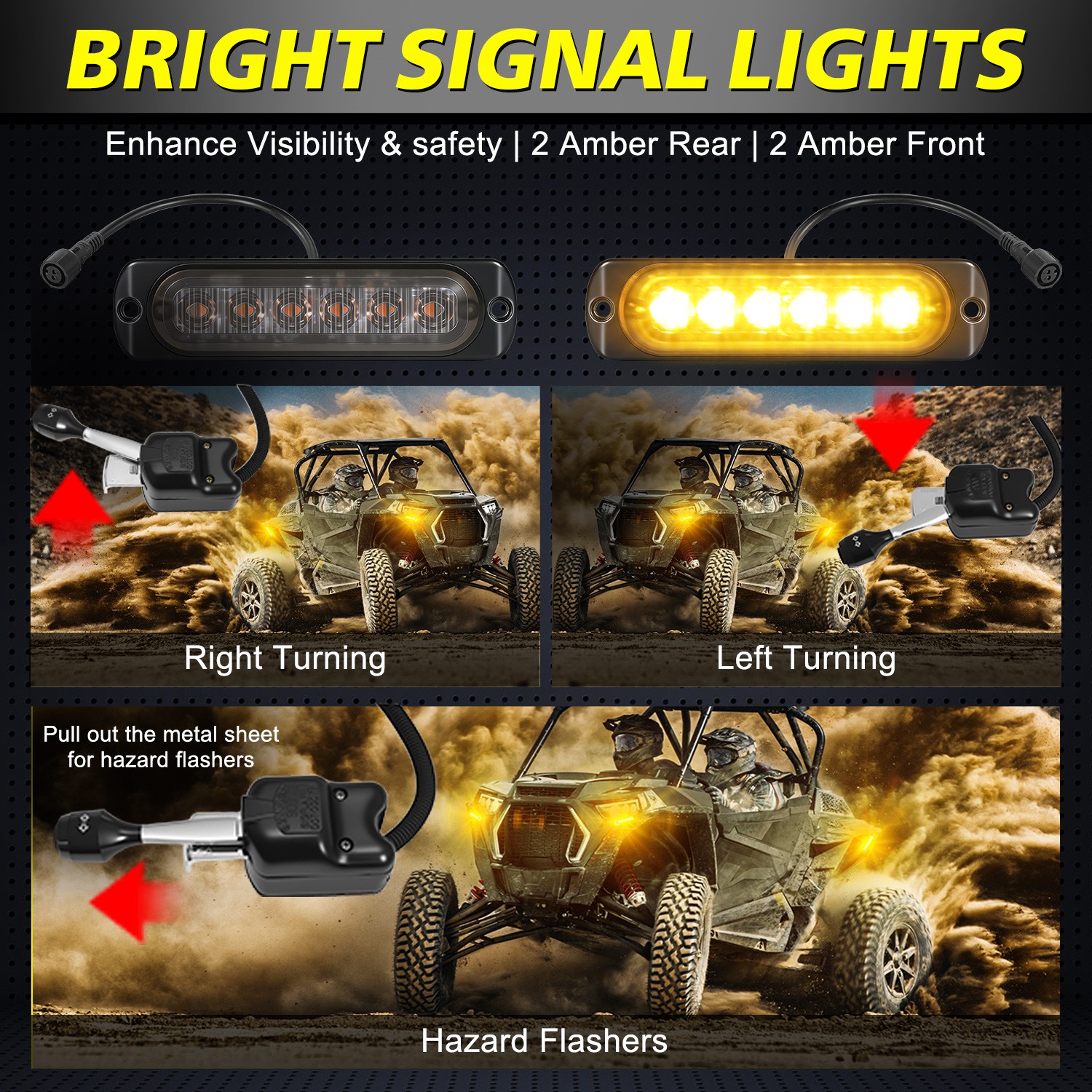 For Polaris Ranger Fullsize Midsize 500 570 UTV Turn Signal Kit w/Horn Plug Play