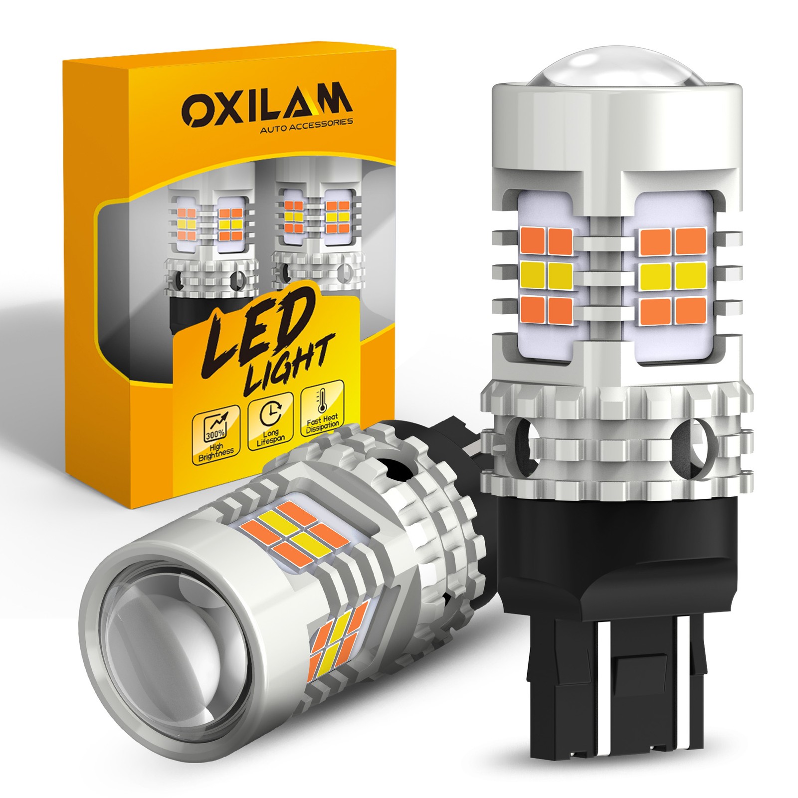 7443 Switchback White/Amber LED Front Turn Signal Light Bulbs For Nissan Altima