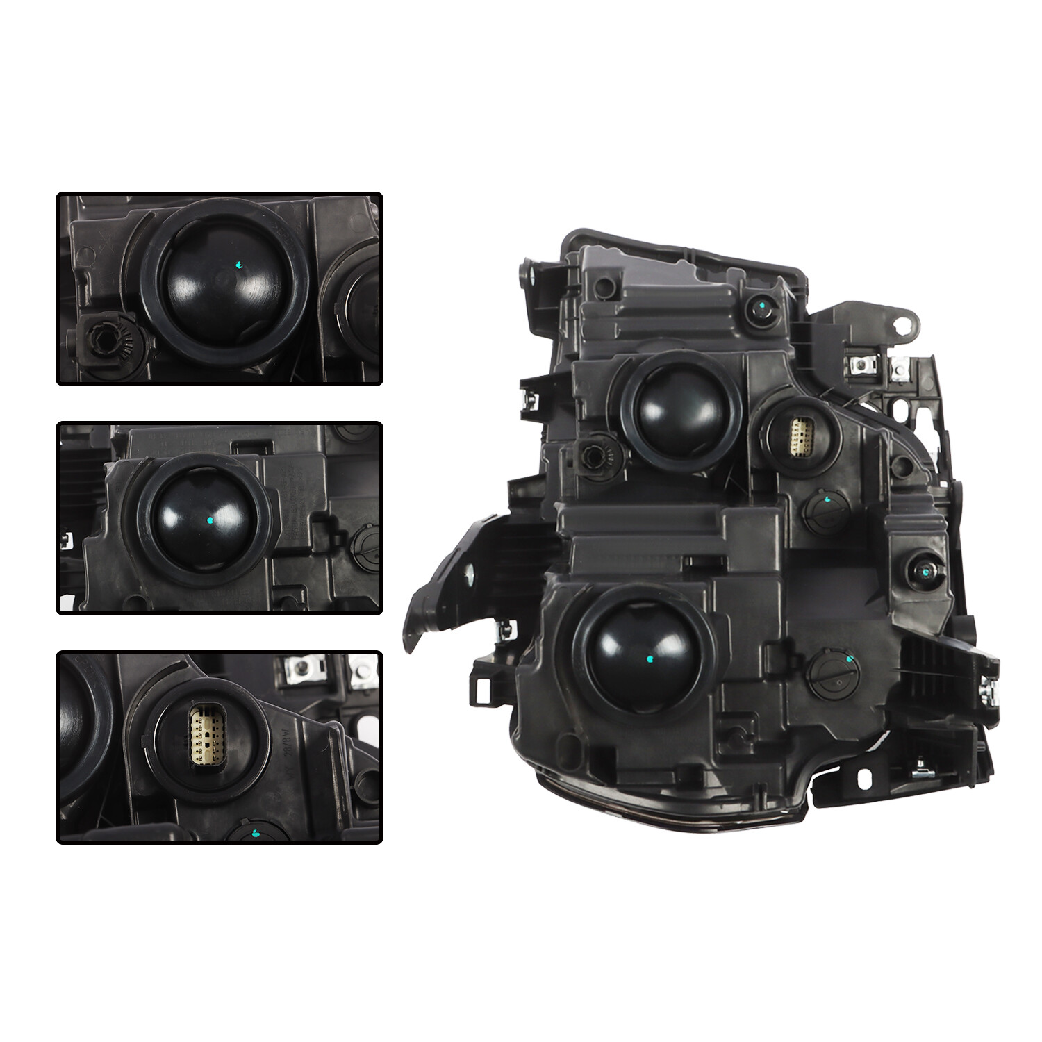 For 2019-2024 Ram 2500 3500 Halogen Model Headlights Headlamps Left+Right Black