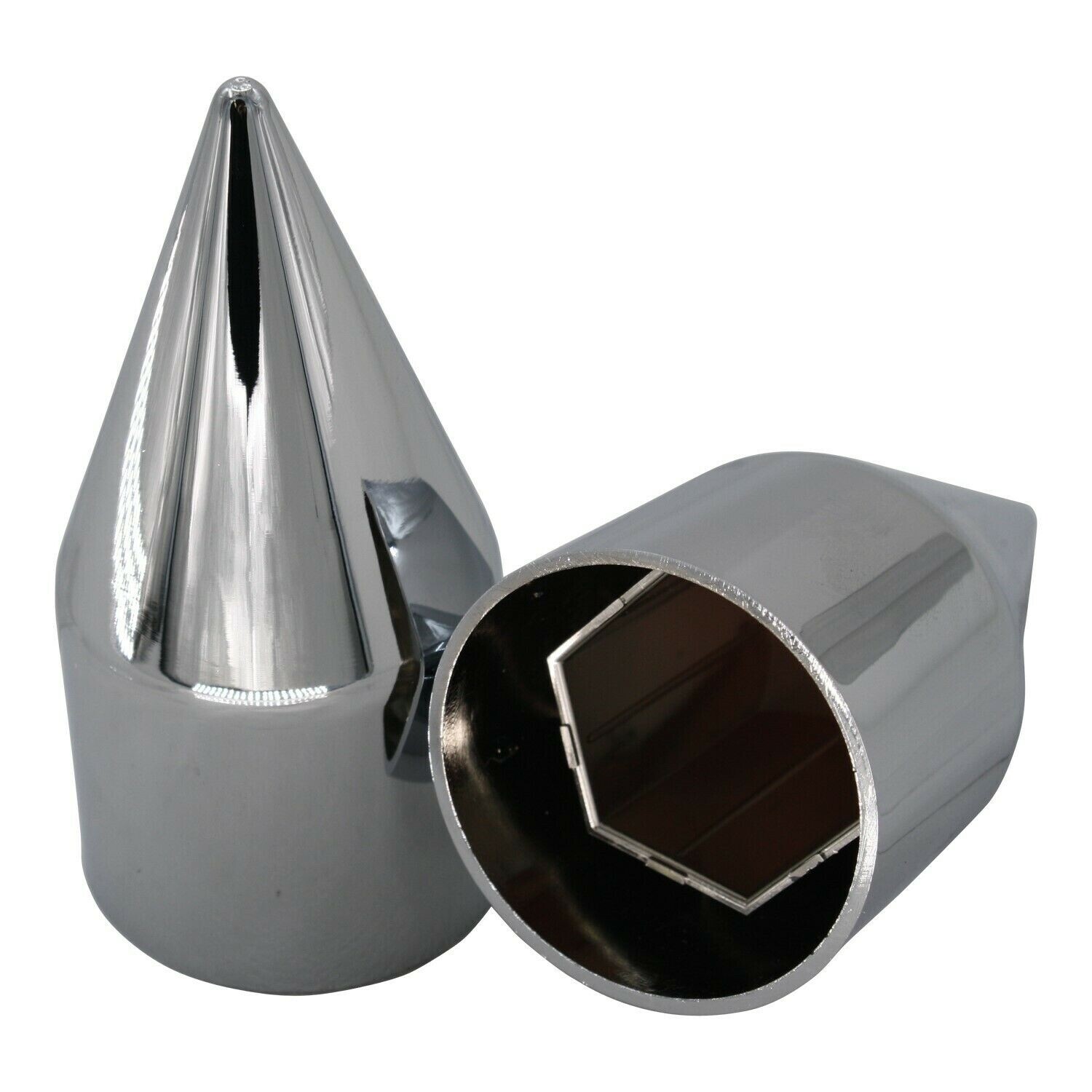 Lug Nut Covers 33mm Chrome Rocket Style PUSH ON Style Plastic (20) Semi Truck