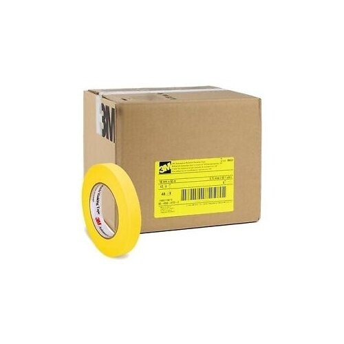 3M 06654 Crepe Paper Automotive Refinish Tape 1-1/2″ Inch, 24-Pack, Yellow