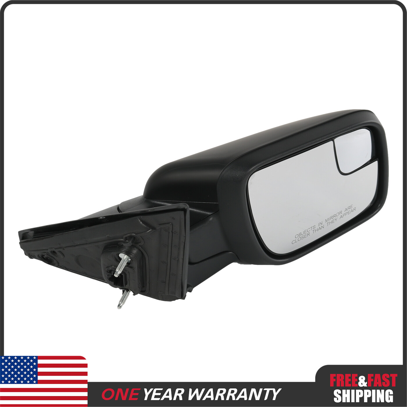 Manual Fold Textured Right Side Power Mirror For Ford 2011-2015 Explorer Black