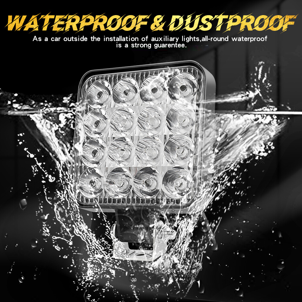 1200W 10PCS 4″Inch 12V LED Work Light Bar Flood Pod Driving Off-Road Tractor 4WD