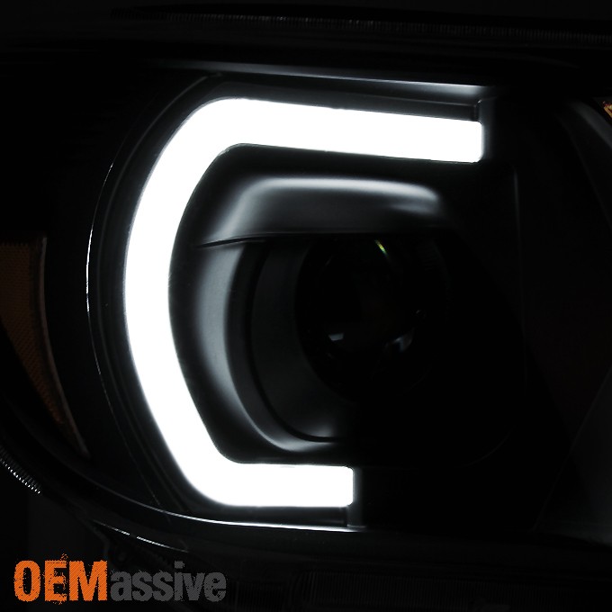 *PRO U-Bar Mono-Eye Style* Fits 2012 Tacoma LED Black Smoke Projector Headlight
