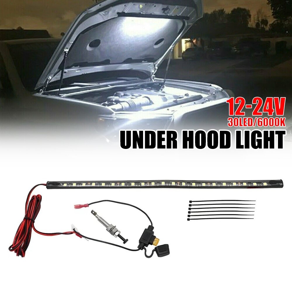 Universal Under Hood LED Bright Light Strip Kit Automatic on/off IP67 6000K 12v
