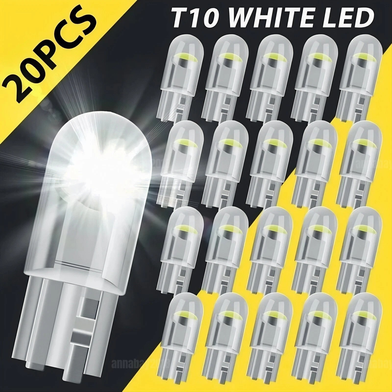 20pcs LED License Plate Interior Light Bulb White T10 194 168 W5W 2825 6000K