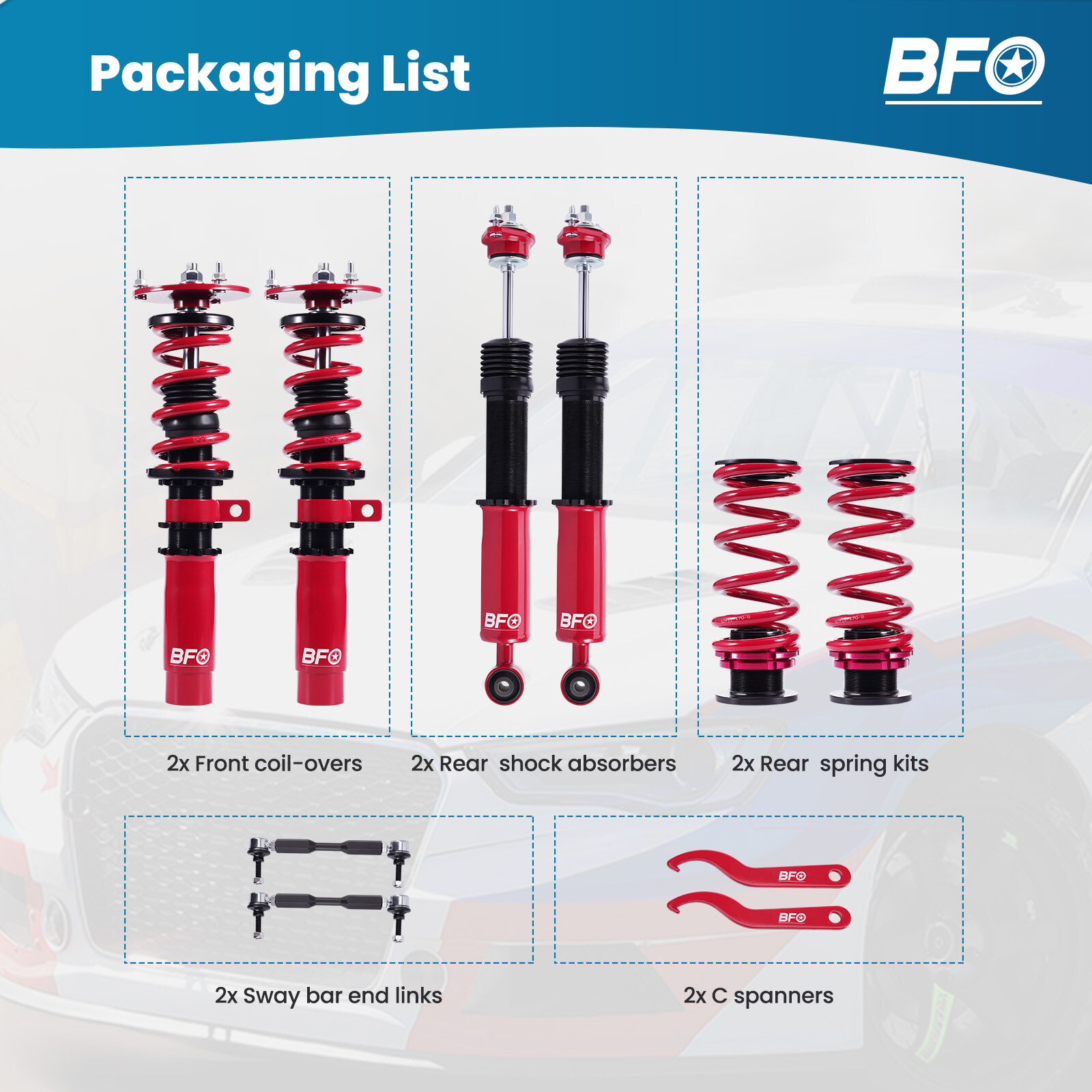 BFO Coilovers Kit for BMW Z4 (E85) 2003-2009 Adj. Height Shock Absorbers Strut