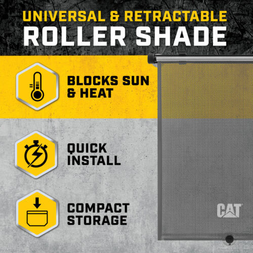 Caterpillar 2PC Retractable Side Window Sunshade, Universal Fit for All Vehicles