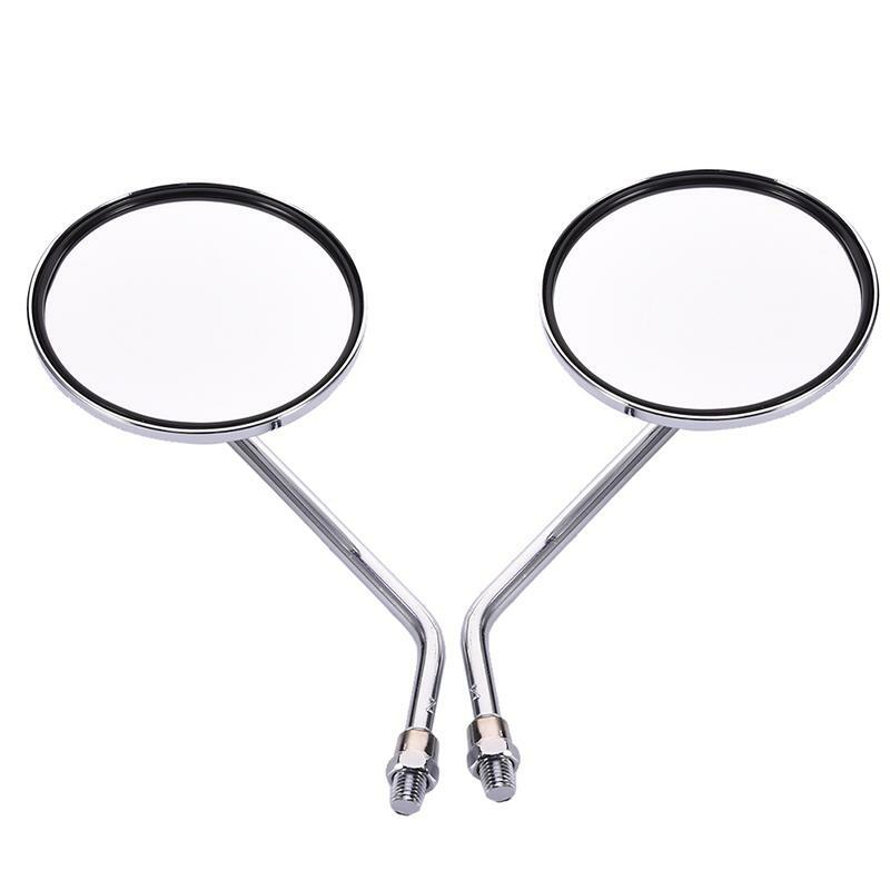 2x 10mm Chrome Round Motorcycle Rearview Mirrors For Triumph Bonneville T100 DM