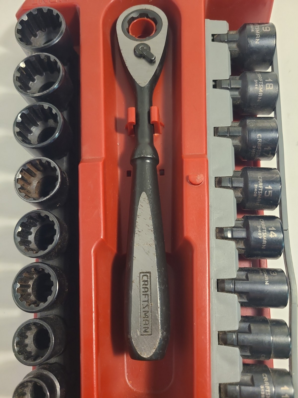 Craftsman Metric & SAE Max Axess Socket Set, Pass Through, 19pc 31088