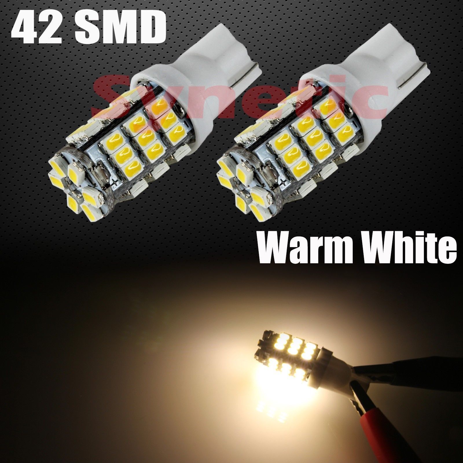 2x T10/921/194 RV Camper Trailer 12V LED Interior Light Bulbs 42 SMD Warm White