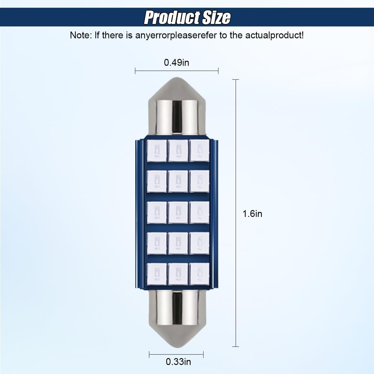 High-Quality 578 LED Interior Bulbs – 6000K Waterproof Blue Light, 50,000 Hours